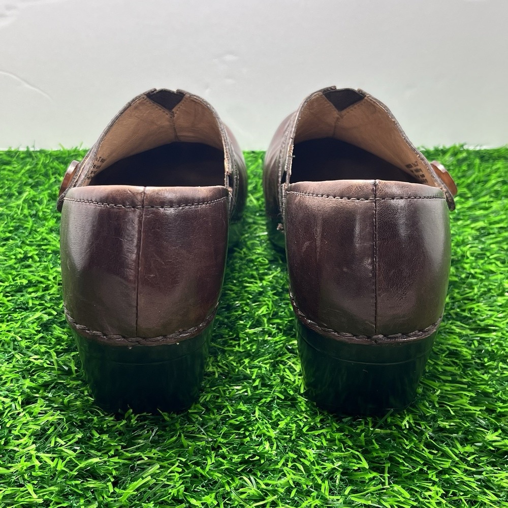 Dansko Solstice Monk Clogs Shoes Sz EU37 US 6.5 Cordovan Brown Leather Split Toe - Picture 4 of 8